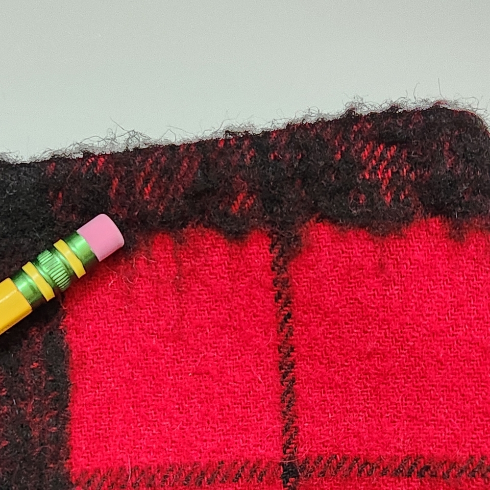 Wool Blend Pencil Skirt Buffalo Plaid Red Black Check Academia Preppy Size 10 - Picture 12 of 12